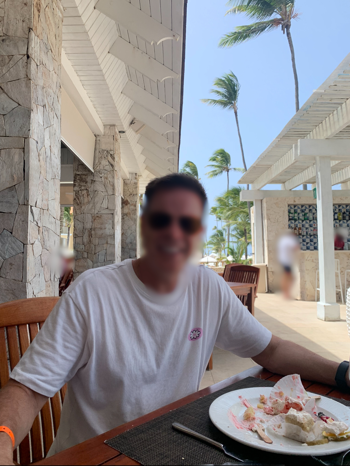 Blue curtain portrait